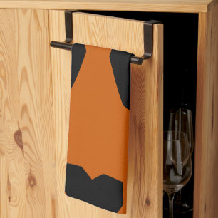 Burnt Sienna and Black Geometric Tea Towel