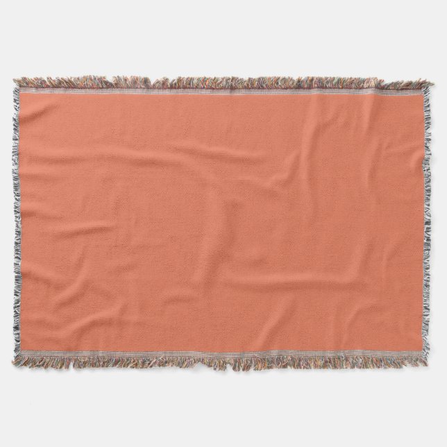 Burnt Sienna Bold Single Colour Throw Blanket (Front)