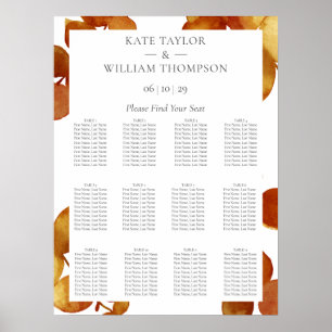 Burnt Sienna Eucalyptus Boho Floral Seating Chart