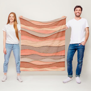 Burnt Sienna Marble with Gold Vein Accents Fleece Blanket
