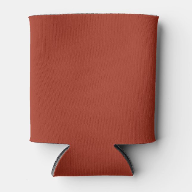 Burnt Sienna Solid Colour Can Cooler (Front)