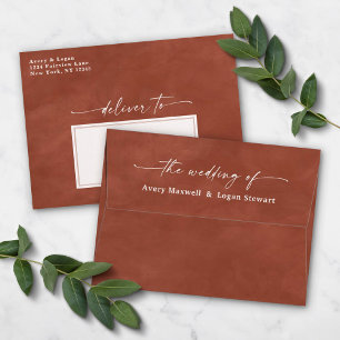 Burnt Sienna Watercolor A7 5x7 Wedding Invitation Envelope
