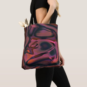 Burnt stained curves in scratched drizzle relief tote bag