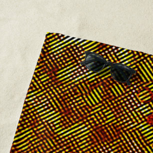 Burnt streaks and stained chess beach towel