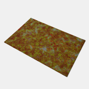 Burnt streaks and stained chess doormat