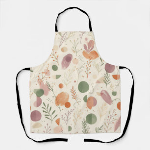 Burnt Terracotta Dusty Sage Boho Desert Fern Line Apron