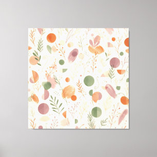 Burnt Terracotta Dusty Sage Boho Desert Fern Line Canvas Print