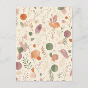 Burnt Terracotta Dusty Sage Boho Desert Fern Line Postcard