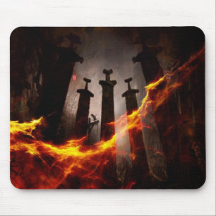 Burnt to the ground mouse mat