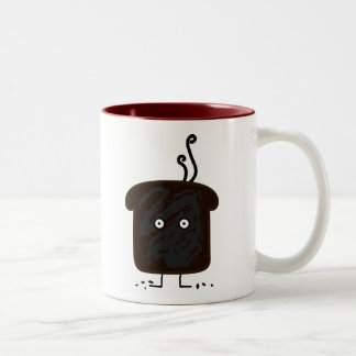 Burnt Toast smoke crumbs ashes bread Two-Tone Coffee Mug