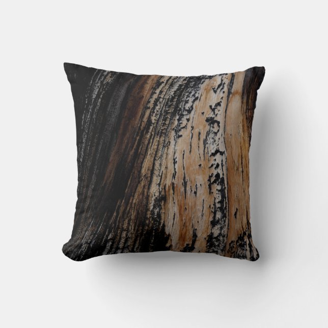 Burnt Tree Bark Texture Cushion (Front)