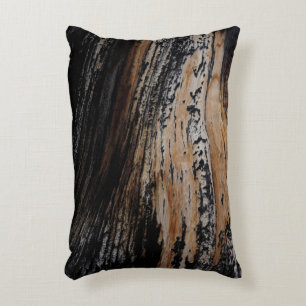 Burnt Tree Bark Texture Decorative Cushion