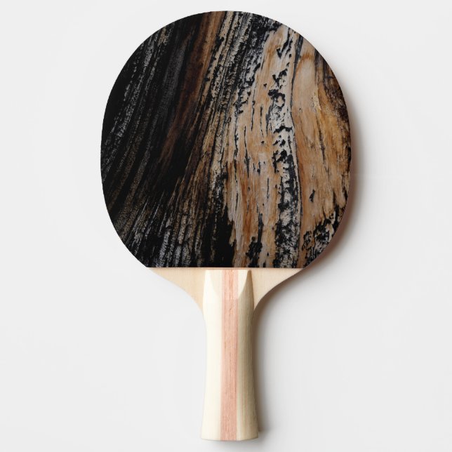 Burnt Tree Bark Texture Ping Pong Paddle (Front)