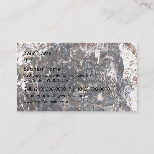 Burnt Tree Stump Business Card (Front)