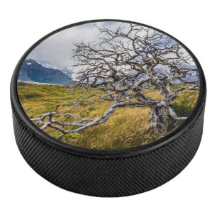 Burnt tree, Torres del Paine, Chile Hockey Puck