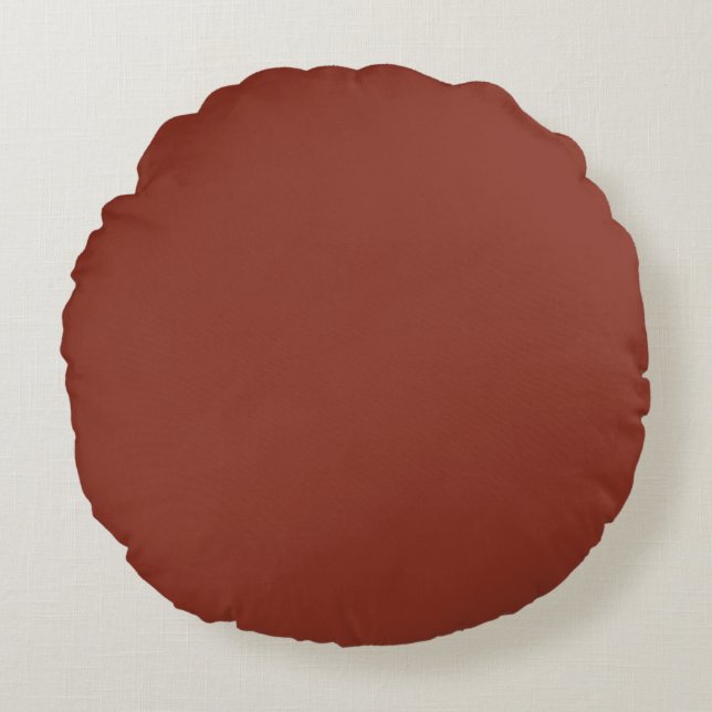 Burnt umber (solid colour) round cushion (Front)