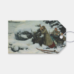 Burnt Village in Winter (by Albert Edelfelt) Gift Tags