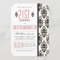 Burnt Vintage Damask 21st Birthday Party