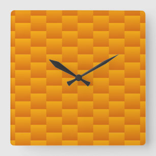 Burnt Yellow Weave Square Wall Clock