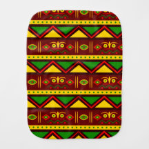 Burp Cloth with African Print symbology