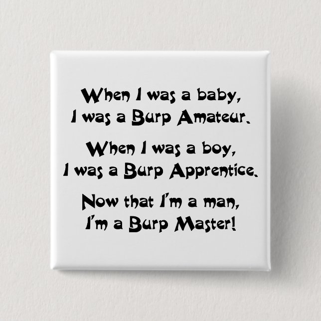Burp Master 15 Cm Square Badge (Front)
