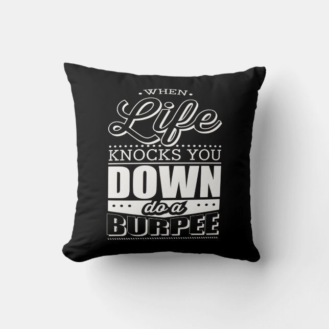 Burpees Fitness Gym Workout Inspiration Cushion (Front)