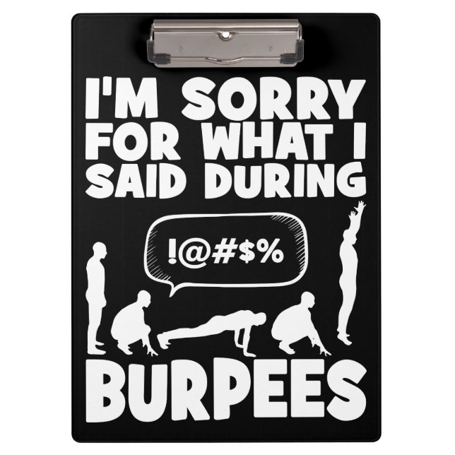 BURPEES - Funny Novelty Workout Clipboard (Front)