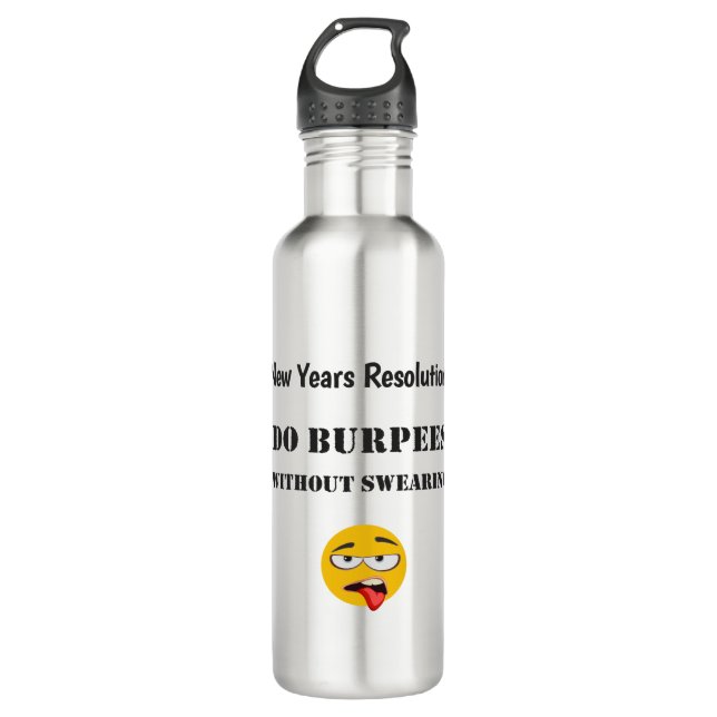 Burpees without swearing  -  Crossfit-inspired 710 Ml Water Bottle (Front)