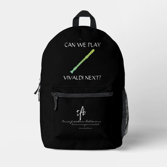 Burpless Cucumber Recorder  Printed Backpack (Front)