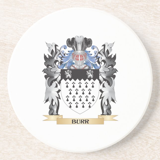 Burr Coat of Arms - Family Crest Coaster (Front)