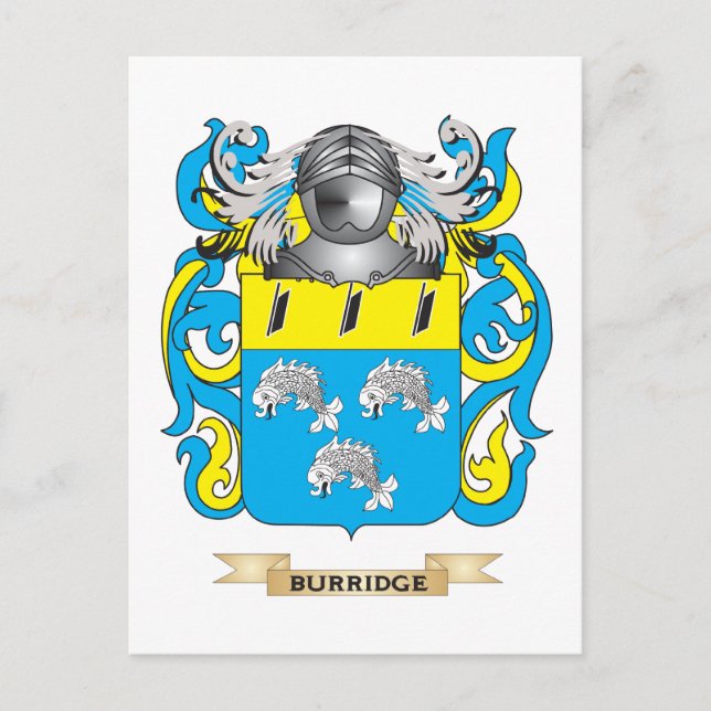 Burridge Coat of Arms (Family Crest) Postcard (Front)