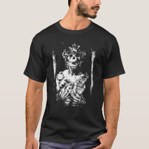 Burried Skeleton mapple leaves Occult Gothic Satan T-Shirt