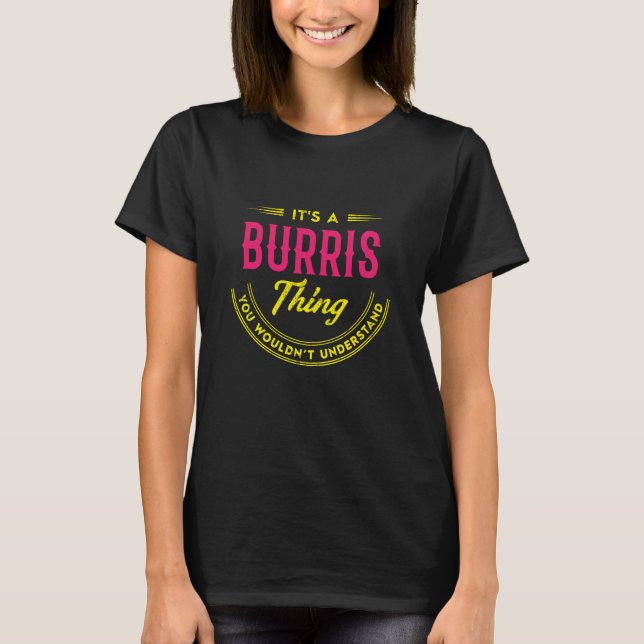 BURRIS Name, BURRIS family name crest T-Shirt (Front)