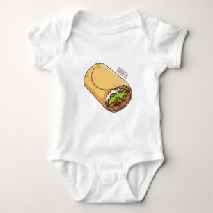 Burrito cartoon illustration baby bodysuit