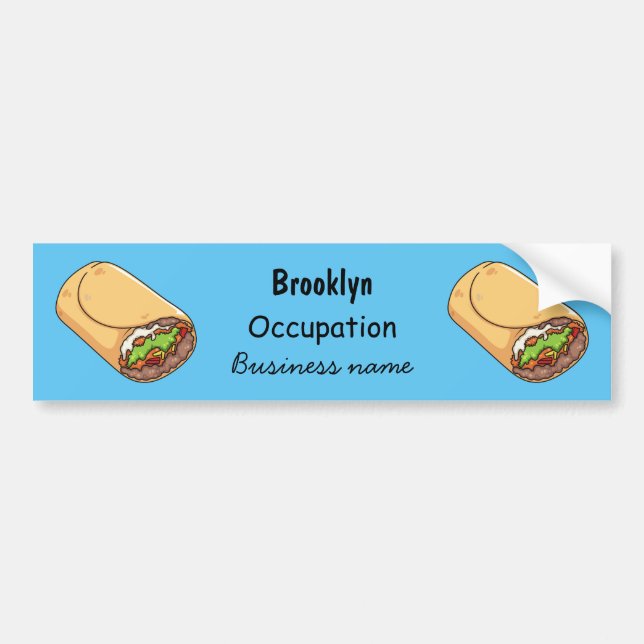 Burrito cartoon illustration bumper sticker (Front)