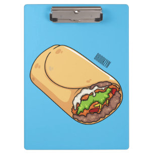 Burrito cartoon illustration clipboard