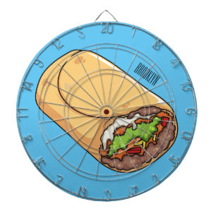 Burrito cartoon illustration dartboard
