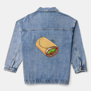 Burrito cartoon illustration denim jacket