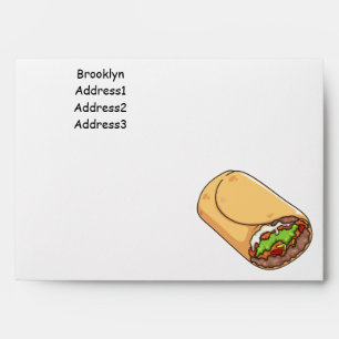 Burrito cartoon illustration envelope