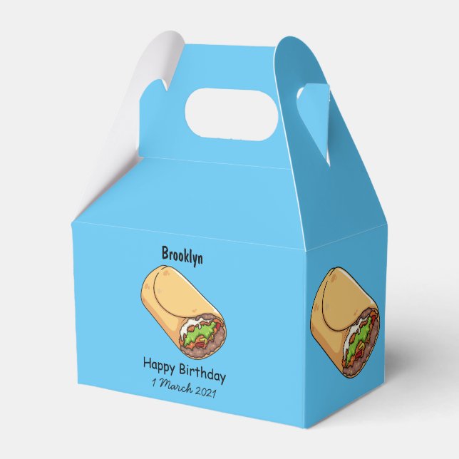 Burrito cartoon illustration  favour box (Front Side)