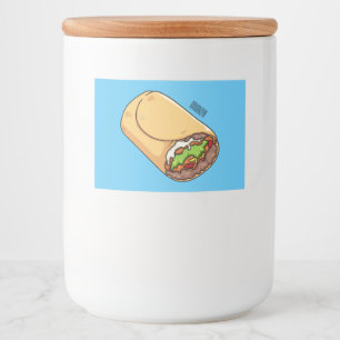 Burrito cartoon illustration food label