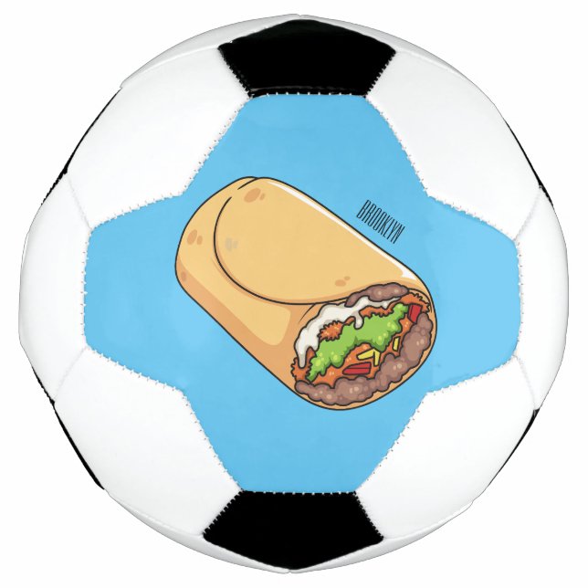 Burrito cartoon illustration  football (Front)