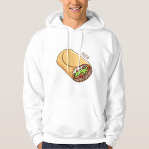 Burrito cartoon illustration hoodie