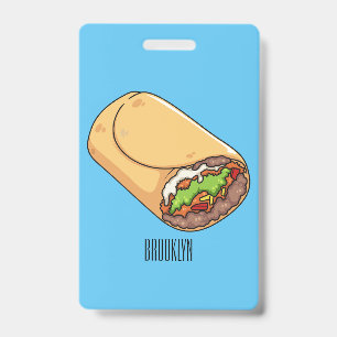 Burrito cartoon illustration ID badge