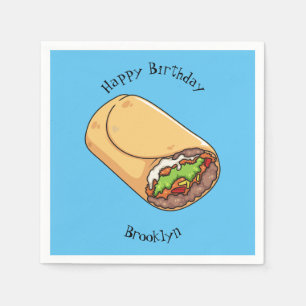 Burrito cartoon illustration  napkin