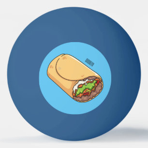 Burrito cartoon illustration  ping pong ball