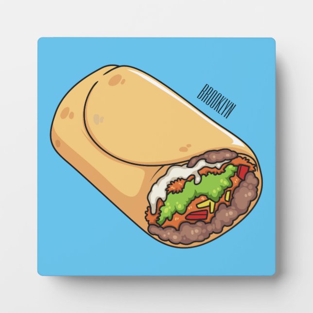 Burrito cartoon illustration  plaque (Front)