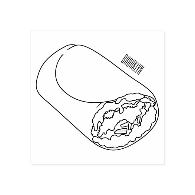 Burrito cartoon illustration rubber stamp (Imprint)