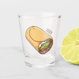 Burrito cartoon illustration shot glass