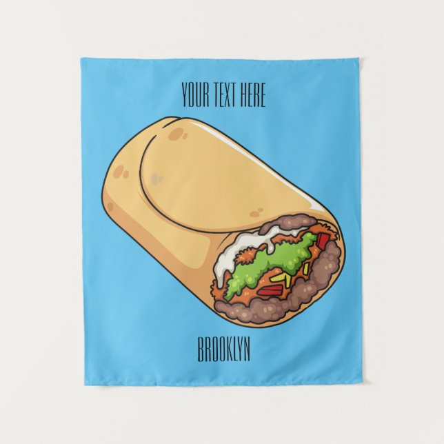 Burrito cartoon illustration  tapestry (Front)